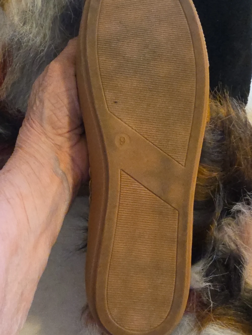 PENNY LOVES KENNY Sz. 9 AIRBRUSH II,Faux Fur Trim Suede-Look Tan Women's Boots